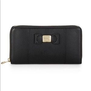 See by Chloe | Leather Zip-Around Wallet in Black